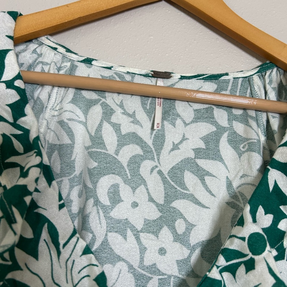 Free People Rebecca green & white floral mini dress - Picture 7 of 10